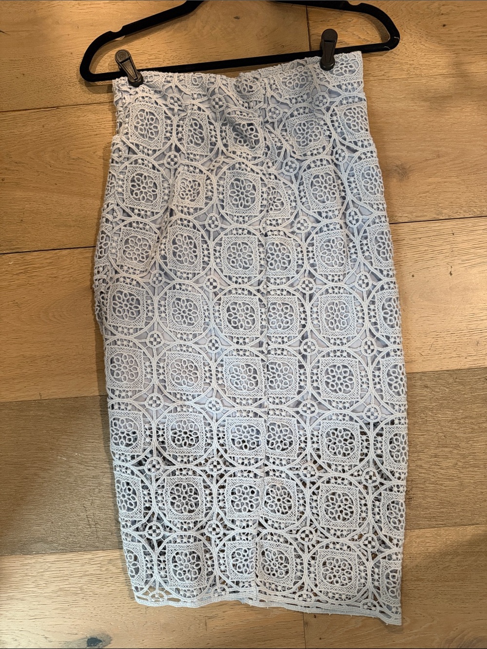 Zara light blue Crochet Lace Pencil Skirt